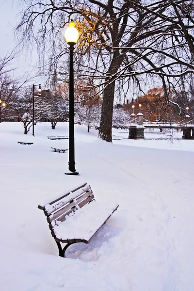 Stock immagine di un inverno nevoso a Boston, Massachusetts, Stati Uniti — Foto Stock