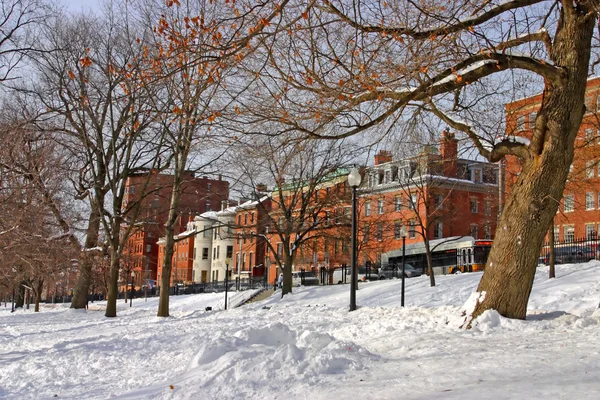 Stock immagine di un inverno nevoso a Boston, Massachusetts, Stati Uniti — Foto Stock