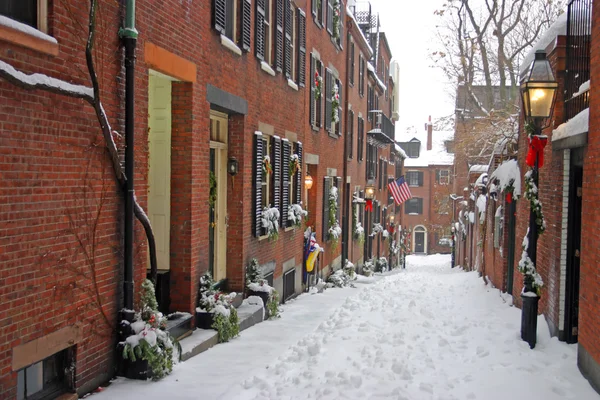 Stock immagine di un inverno nevoso a Boston, Massachusetts, Stati Uniti — Foto Stock