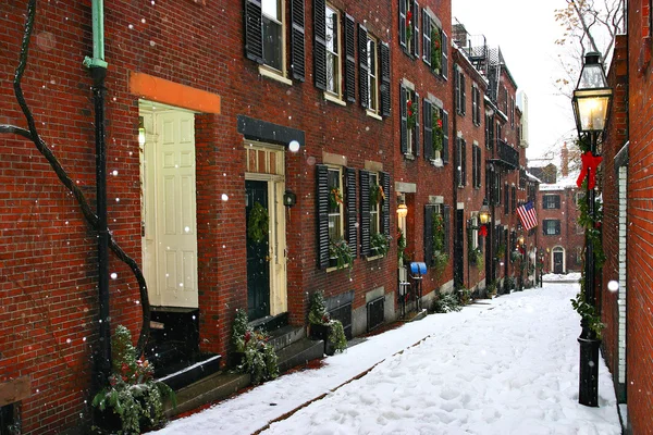 Image en stock d'un hiver neigeux à Boston, Massachusetts, Etats-Unis — Photo