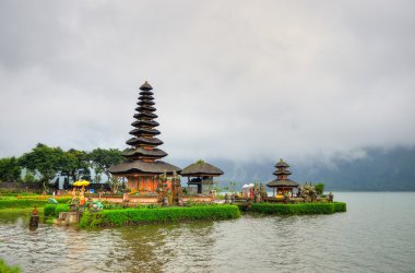 Pura ulun danu bratan, hindu Tapınağı bratan Gölü, bali, Endonezya