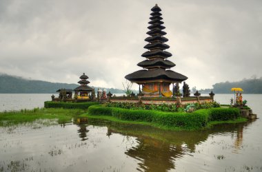 Pura ulun danu bratan, hindu Tapınağı bratan Gölü, bali, Endonezya