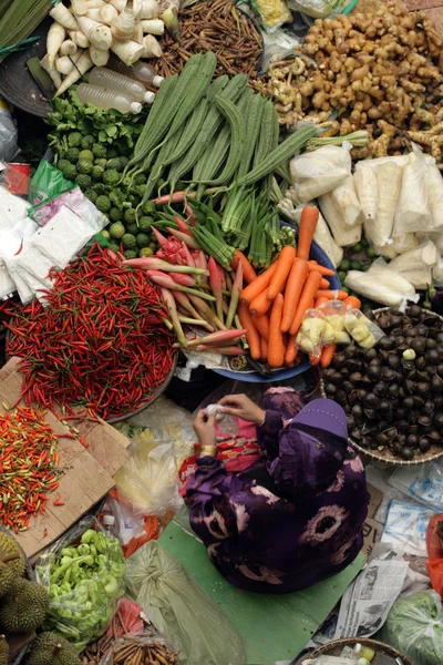 Pasar Siti Khadijah (Kota Bharu centrální trh), Kelantan, Malajsie — Stock fotografie