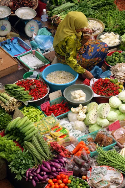 Pasar Siti Khadijah (Kota Bharu centrální trh), Kelantan, Malajsie — Stock fotografie