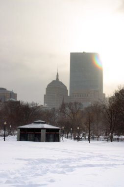 Boston, Massachusetts, ABD 'de kar yağışının stok görüntüsü