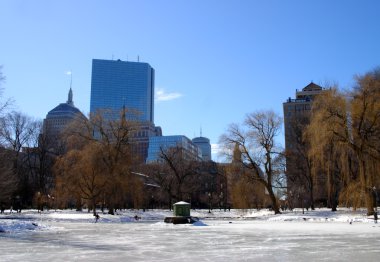 Boston, Massachusetts, ABD 'de kar yağışının stok görüntüsü