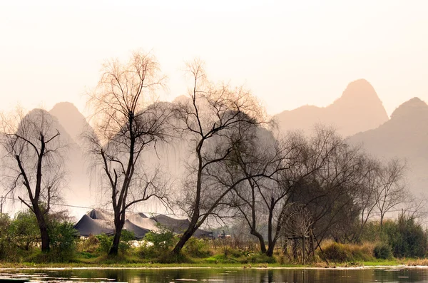 Paesaggio a Yangshuo Guilin, Cina — Foto Stock