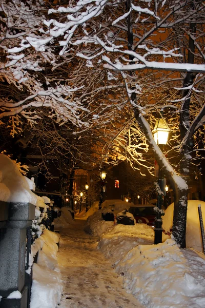 Stock afbeelding van een sneeuw winter in Boston, Massachusetts, Verenigde Staten — Stockfoto