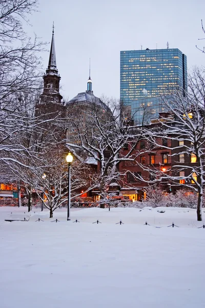 Boston, Massachusetts, ABD 'de kar yağışının stok görüntüsü