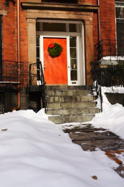 Boston, Massachusetts, ABD 'de kar yağışının stok görüntüsü