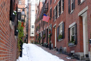 Stock image of a snowing winter at Boston, Massachusetts, USA clipart