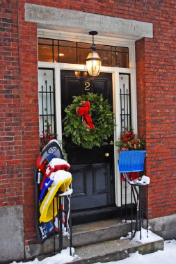 Boston, Massachusetts, ABD 'de kar yağışının stok görüntüsü