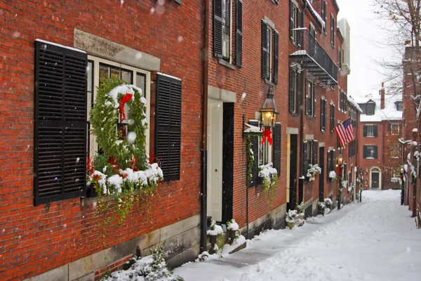 Boston, Massachusetts, ABD 'de kar yağışının stok görüntüsü