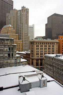 Boston, Massachusetts, ABD 'de kar yağışının stok görüntüsü