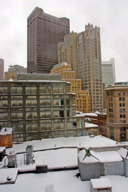 Boston, Massachusetts, ABD 'de kar yağışının stok görüntüsü