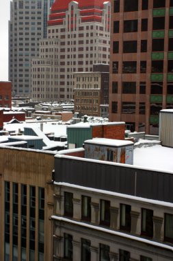 Boston, Massachusetts, ABD 'de kar yağışının stok görüntüsü