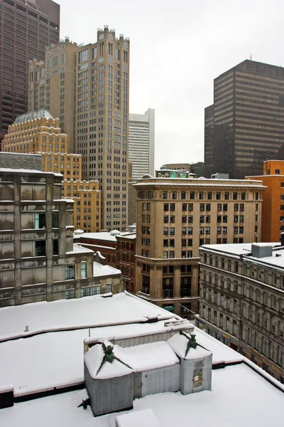 Boston, Massachusetts, ABD 'de kar yağışının stok görüntüsü