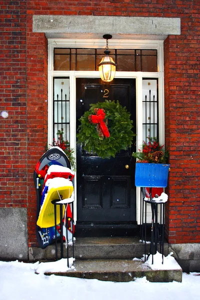 Kar yağıyordu kış stok görüntü, Boston, Massachusetts, bize
