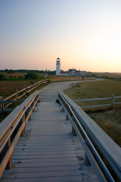 Światło punktowe wyścigu jest zabytkowej latarni na Cape Cod, Massachusett — Zdjęcie stockowe