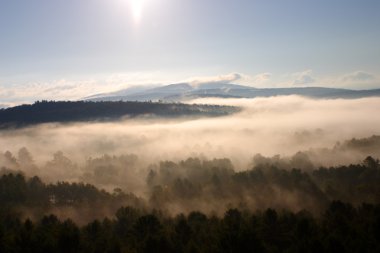 Vermont kırsal üzerinde yüzen bir sıcak hava balonu bir havadan görünümü