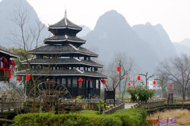 Yangshuo Guilin, Çin 'de manzara
