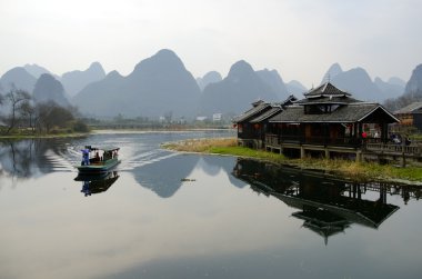 Yangshuo Guilin, Çin 'de manzara