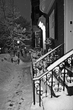 Boston, Massachusetts, ABD 'de kar yağışının stok görüntüsü