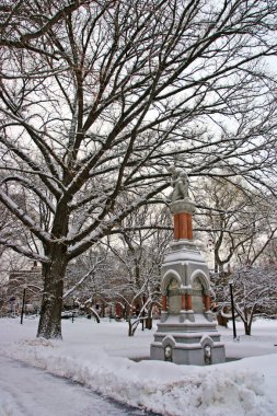 Boston, Massachusetts, ABD 'de kar yağışının stok görüntüsü