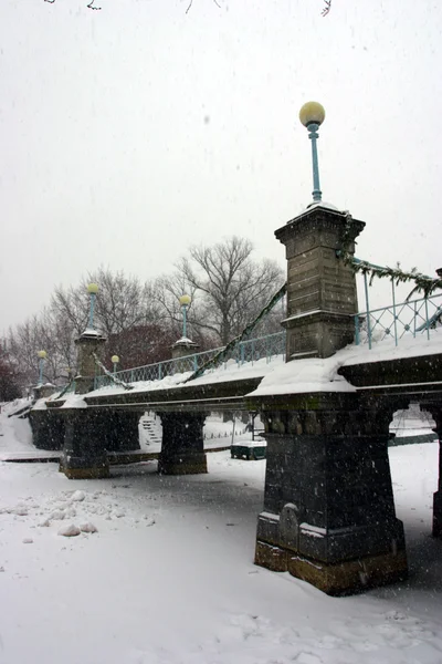 Stock image of a snowing winter at Boston, Massachusetts, USA — Stock Photo, Image