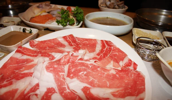 Shabu shabu, cozinha asiática — Fotografia de Stock