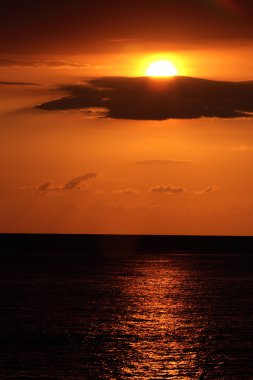 Stok görüntü günbatımı Rick's Cafe, Negril, Jamaika görünümünden olarak Karayip Denizi üzerinde