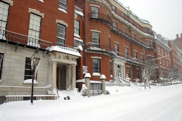 Склад изображения снежной зимы в Бостоне, штат Массачусетс, США — стоковое фото