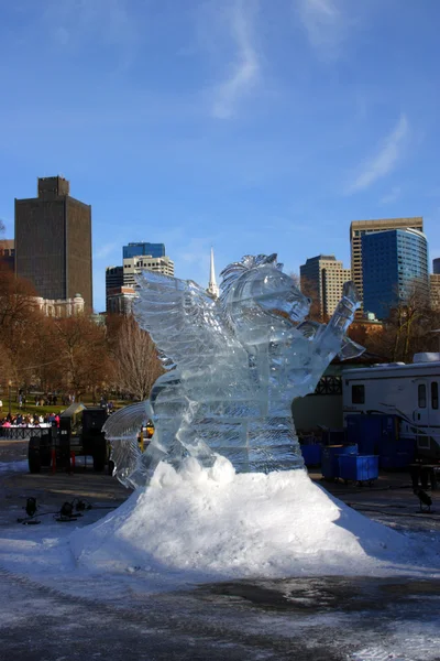 雪の降るボストンの冬のストック画像です — ストック写真