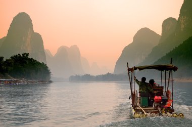 Yangshuo Guilin, Çin 'de manzara