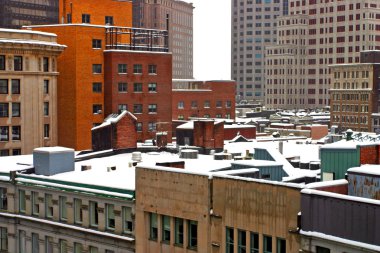 Boston, Massachusetts, ABD 'de kar yağışının stok görüntüsü