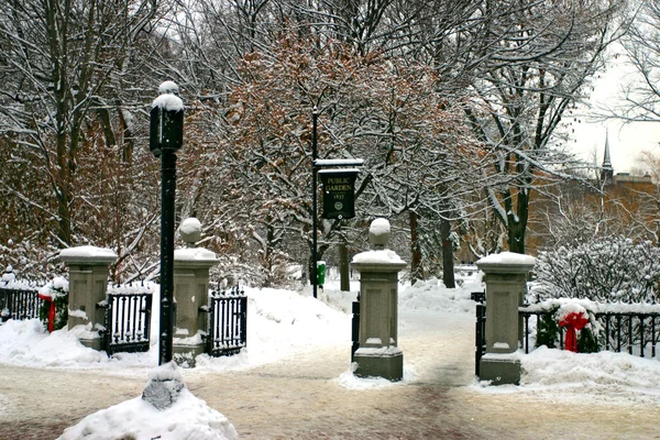 Image en stock d'un hiver neigeux à Boston, Massachusetts, Etats-Unis — Photo