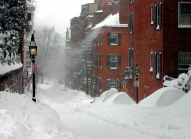 Beacon Hill, Boston blizzard sonra kar sahne