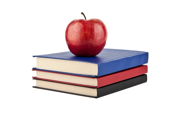 Libros con manzanas — Foto de Stock