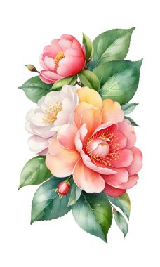 Beyaz arka planda güzel suluboya şakayık çiçekleri