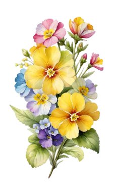 Beyaz arkaplanda güzel çiçekler