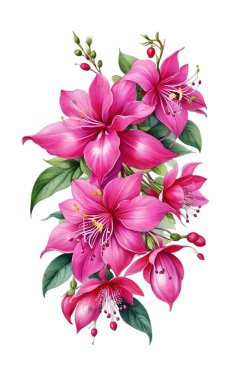 Suluboya çiçek yaprakları ile