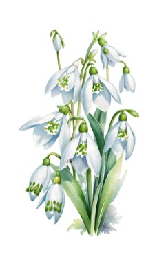 Kar damlaları, suluboya beyaz renkler