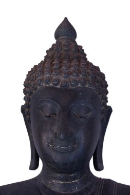 Beyaz arka plan üzerinde budda yüzü