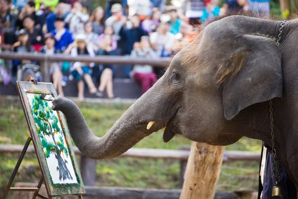 Pintura de elefante sobre papel — Fotografia de Stock