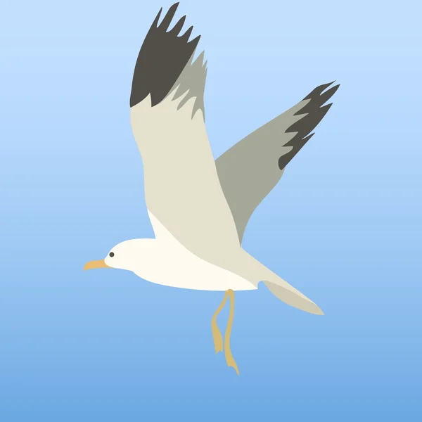 Mouette dans le ciel. Illustration, éléments de design . — Image vectorielle