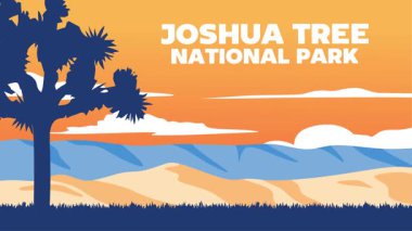 Gökyüzü ve doğa manzaralı Joshua Ulusal Parkı