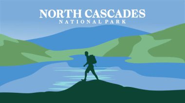 Kuzey Cascades Ulusal Parkı 'ndaki güzel doğal manzara.