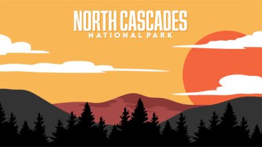 Kuzey Cascades Ulusal Parkı 'ndaki güzel doğal manzara.