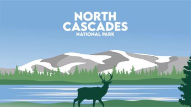 Kuzey Cascades Ulusal Parkı 'ndaki güzel doğal manzara.