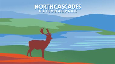 Kuzey Cascades Ulusal Parkı 'ndaki güzel doğal manzara.